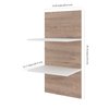 Bestar Cielo 20W Set of 19.5W Floating Shelves for Cielo Murphy Bed, Rustic Brown & White 80168-000009